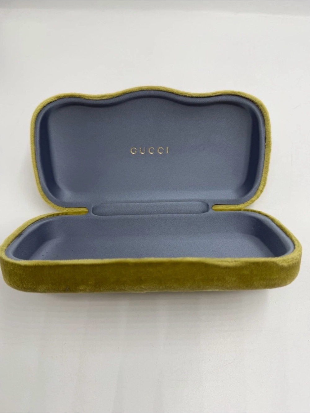 Gucci Chartreuse Green Velvet Glasses Case Clamshell Cleaning Cloth Cloth